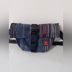 ETHONEK Blue and Red Women's Belt Bag